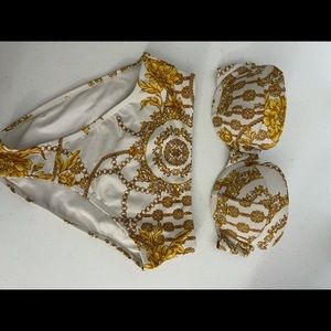 GOLD N WHITE BATHINGSUIT